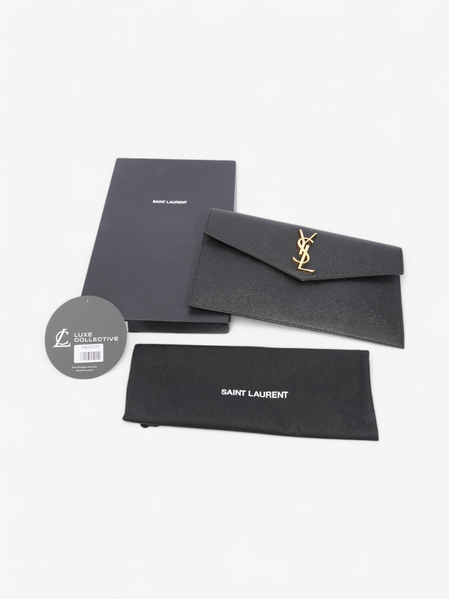 Saint Laurent Uptown Clutch Black Grained Leather Image 9