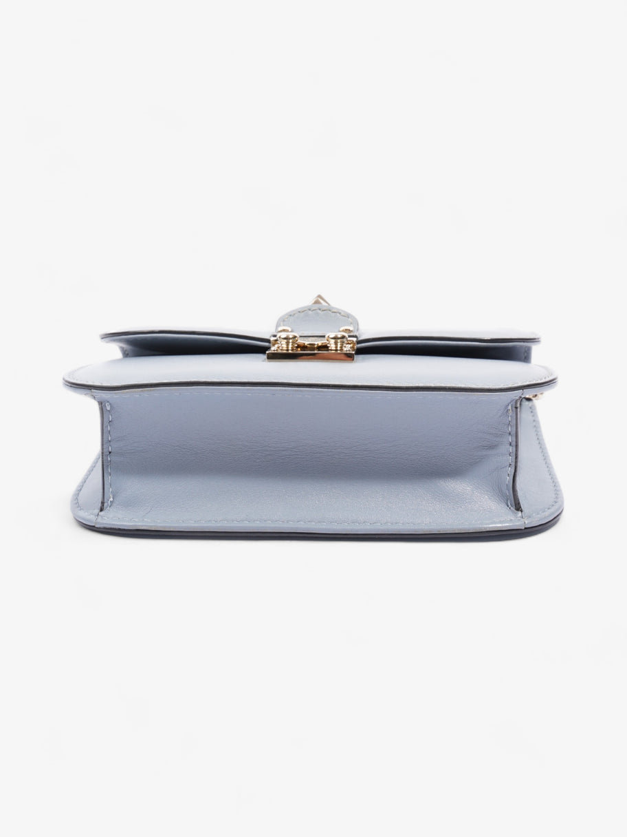 Valentino Glam Lock Pale Blue Leather Small Image 6