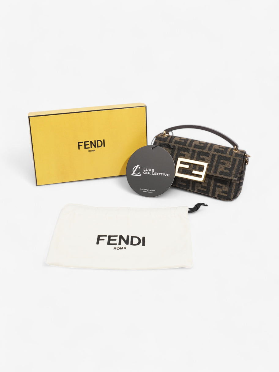 Fendi Baguette Zucca / Brown Fabric Mini Image 10