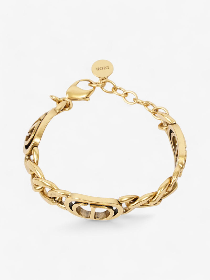  Christian Dior CD Chain Bracelet Gold Base Metal