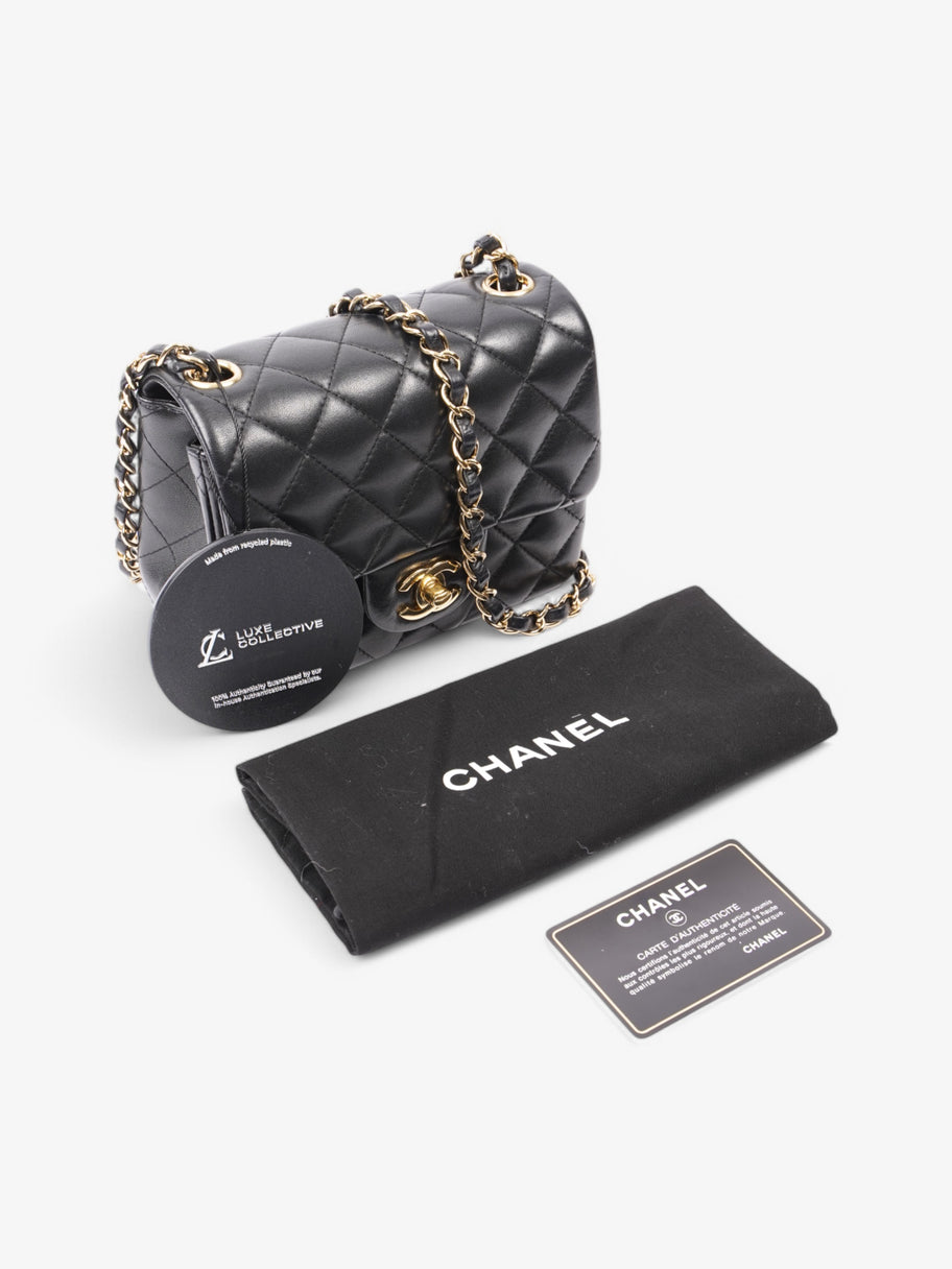Chanel Classic Square Flap Black Lambskin Leather Mini Image 10