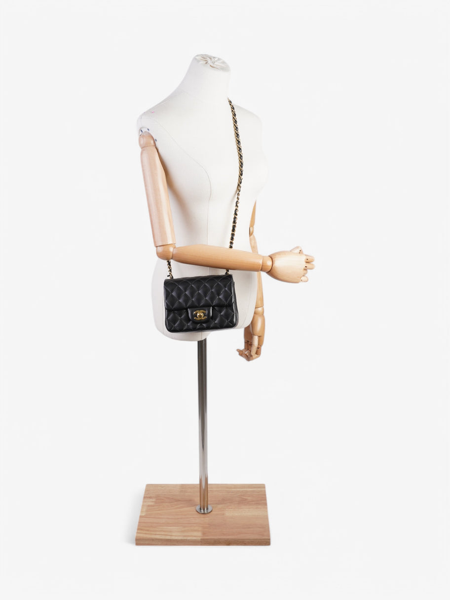 Chanel Classic Square Flap Black Lambskin Leather Mini Image 2