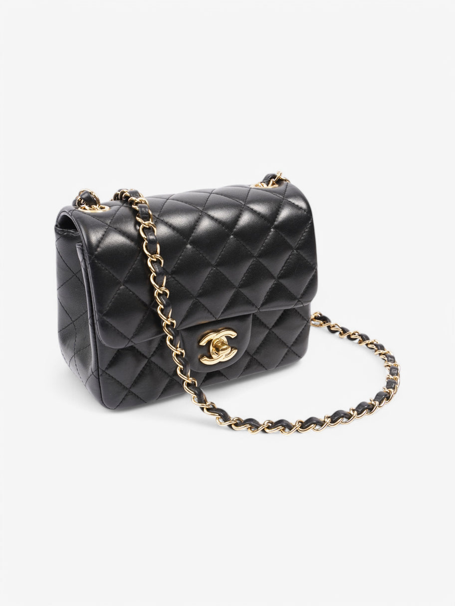 Chanel Classic Square Flap Black Lambskin Leather Mini Image 7