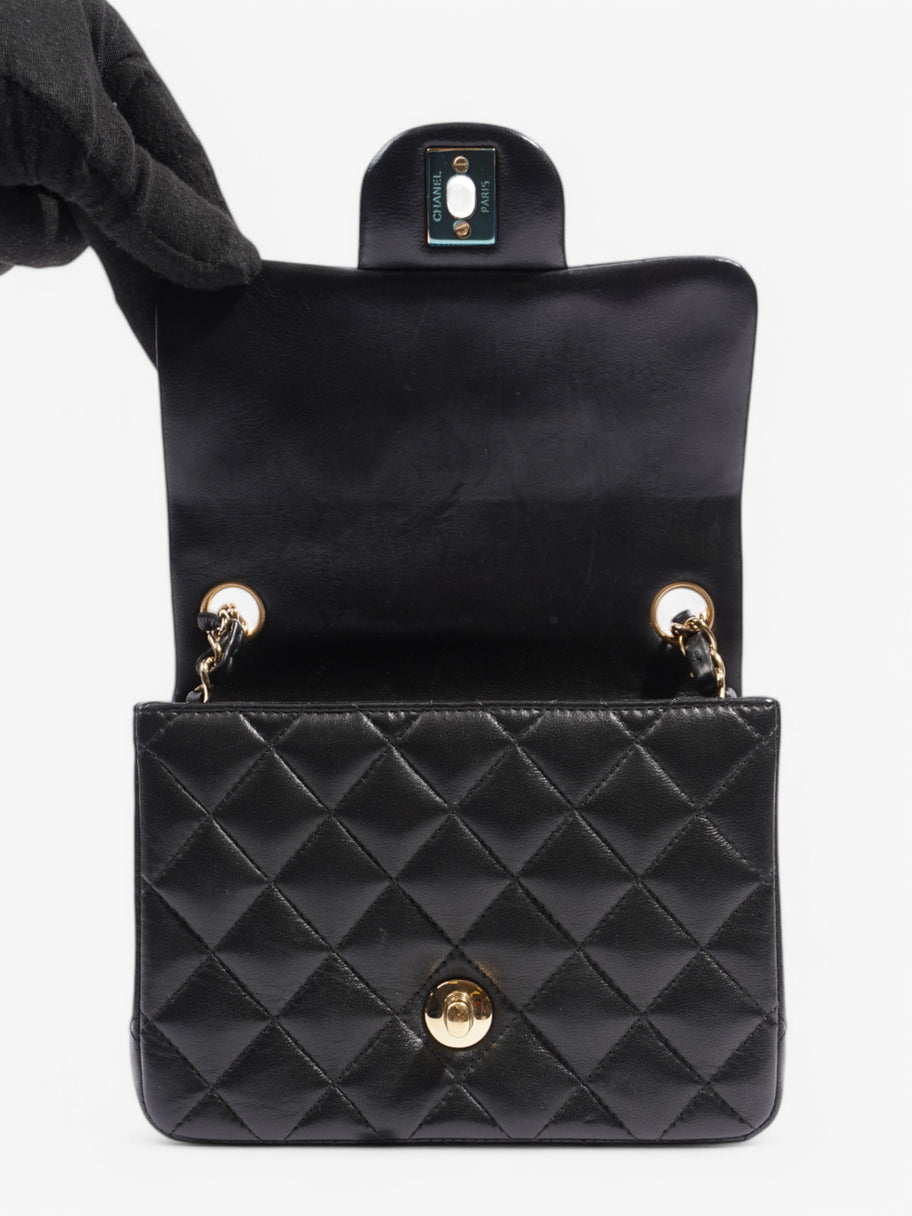 Chanel Classic Square Flap Black Lambskin Leather Mini Image 8