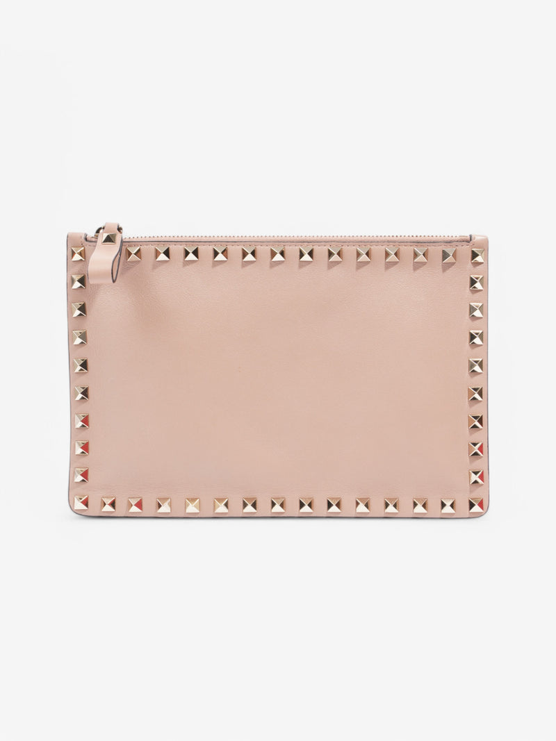  Valentino Rockstud Clutch Nude Leather