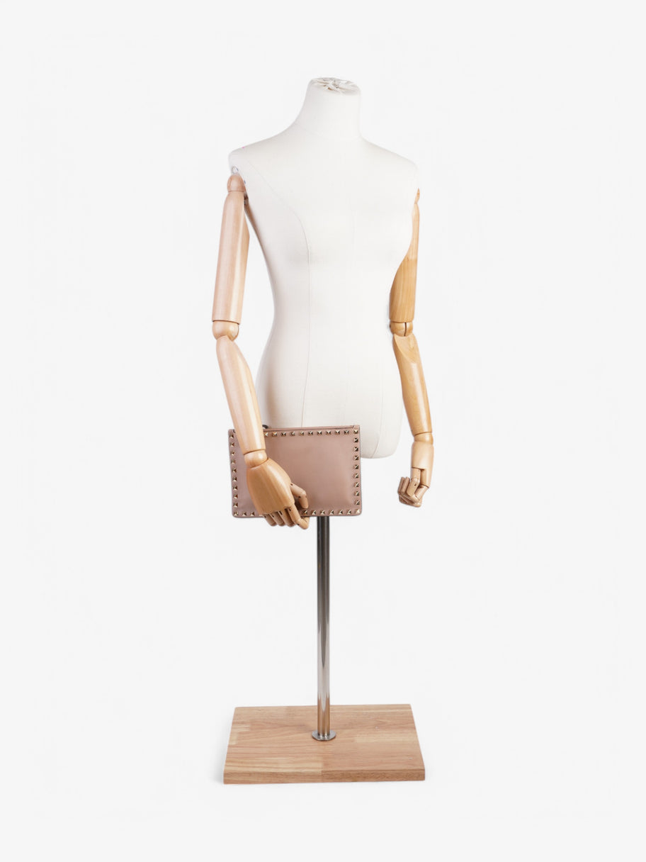 Valentino Rockstud Clutch Nude Leather Image 2