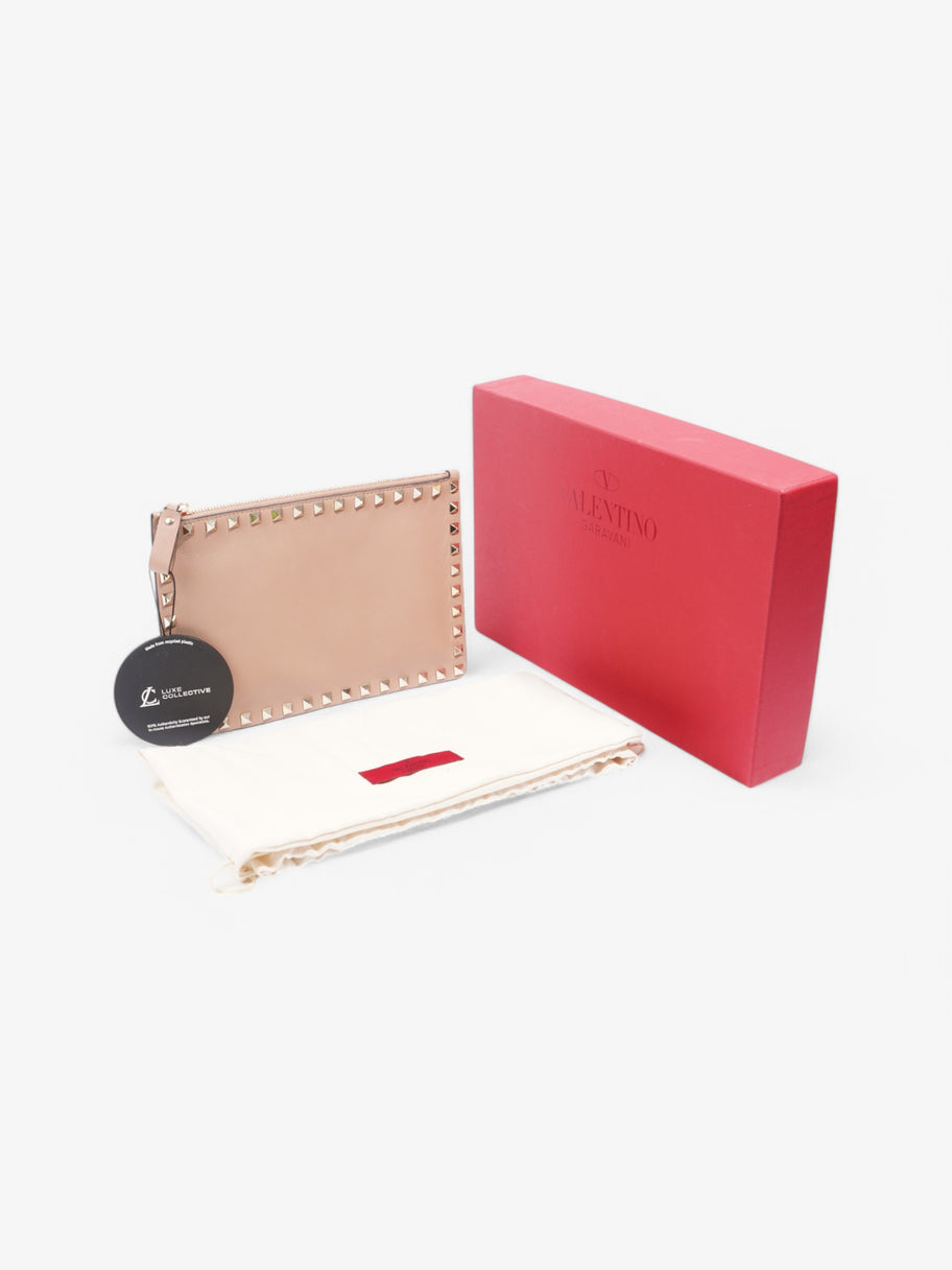 Valentino Rockstud Clutch Nude Leather Image 6