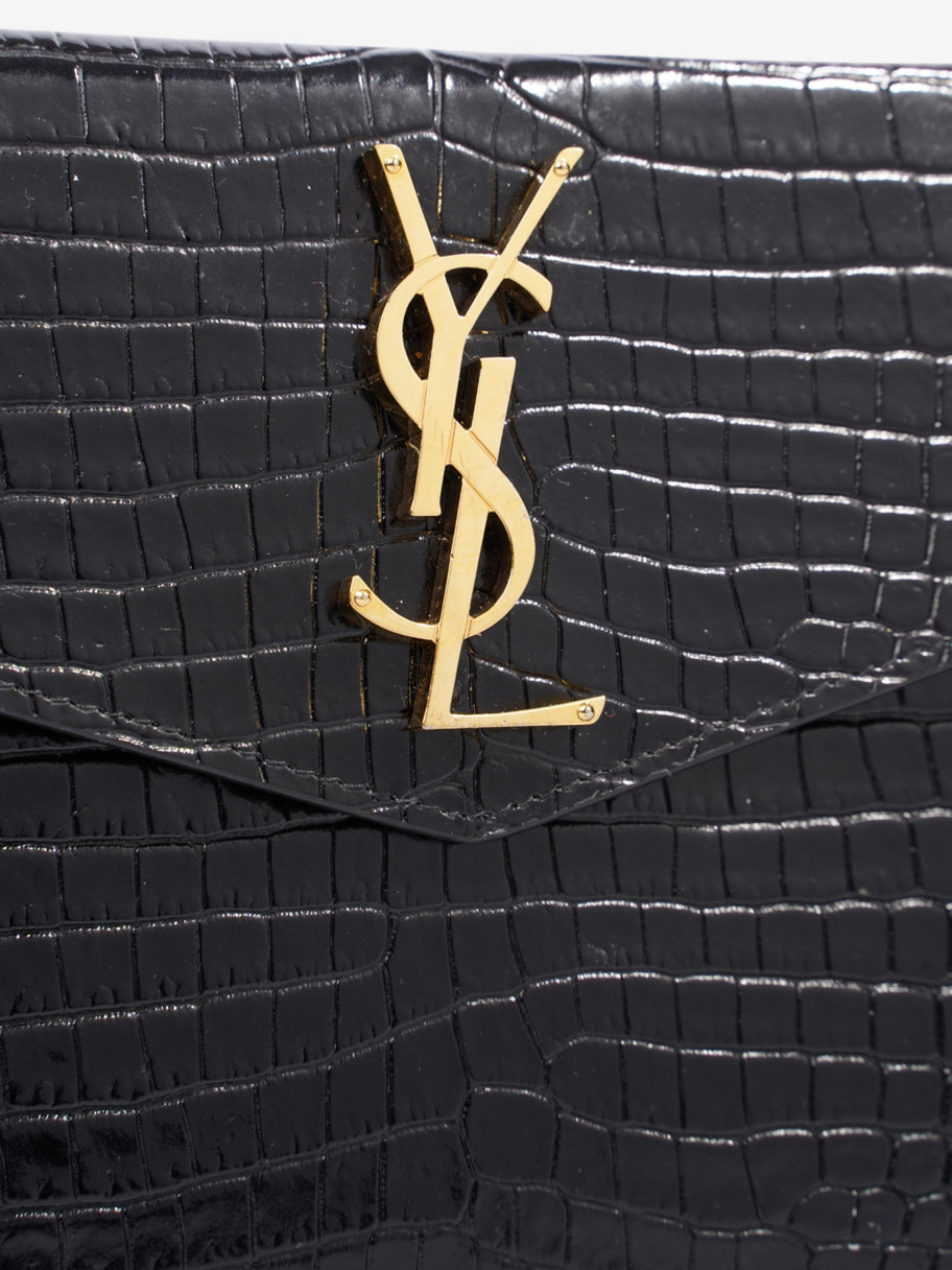 Saint Laurent Uptown Pouch Black Embossed Leather Image 5