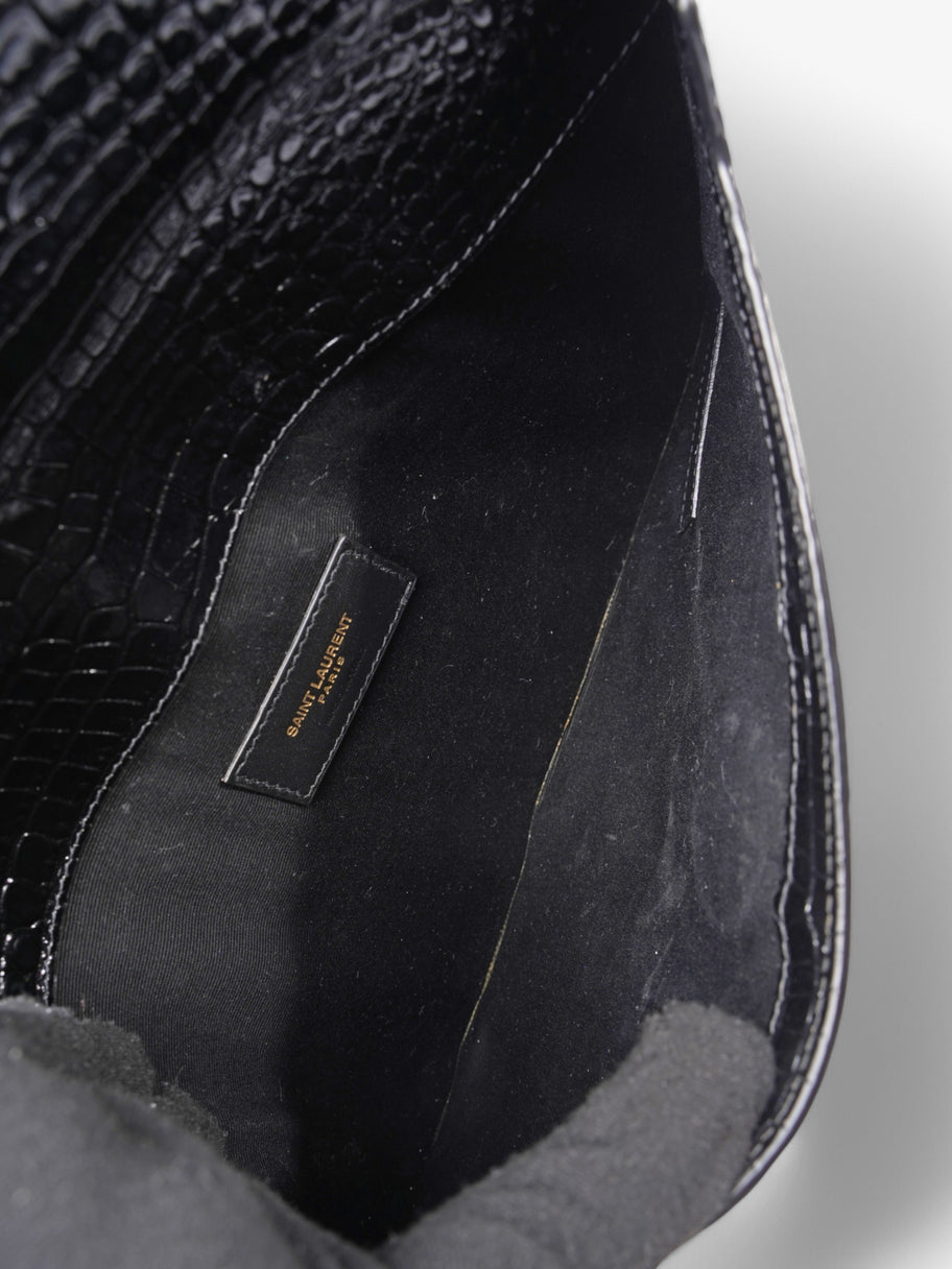 Saint Laurent Uptown Pouch Black Embossed Leather Image 7