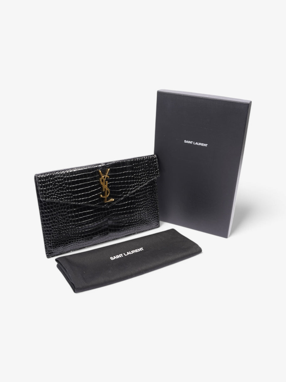 Saint Laurent Uptown Pouch Black Embossed Leather Image 8