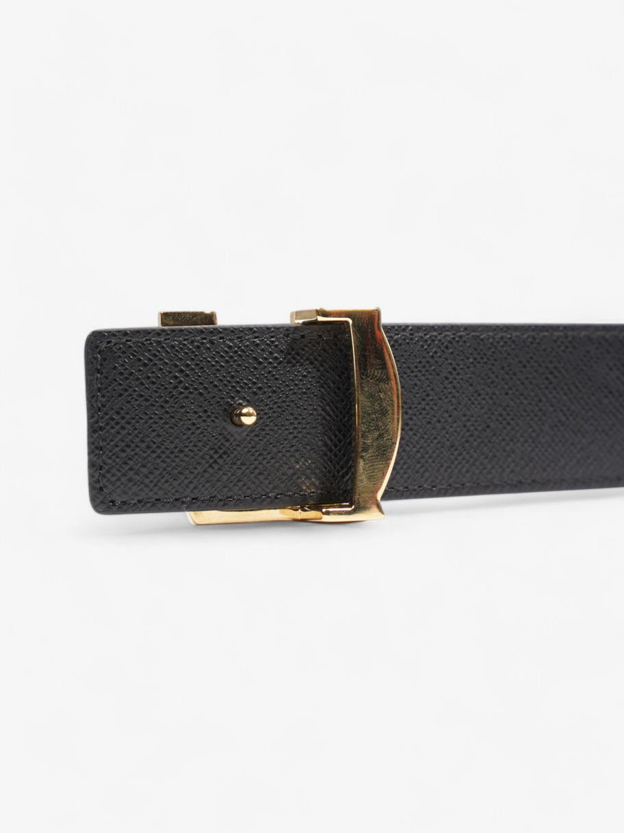 Louis Vuitton LV Initiales Reversible Belt Monogram / Black / Gold Canvas 85cm / 34
