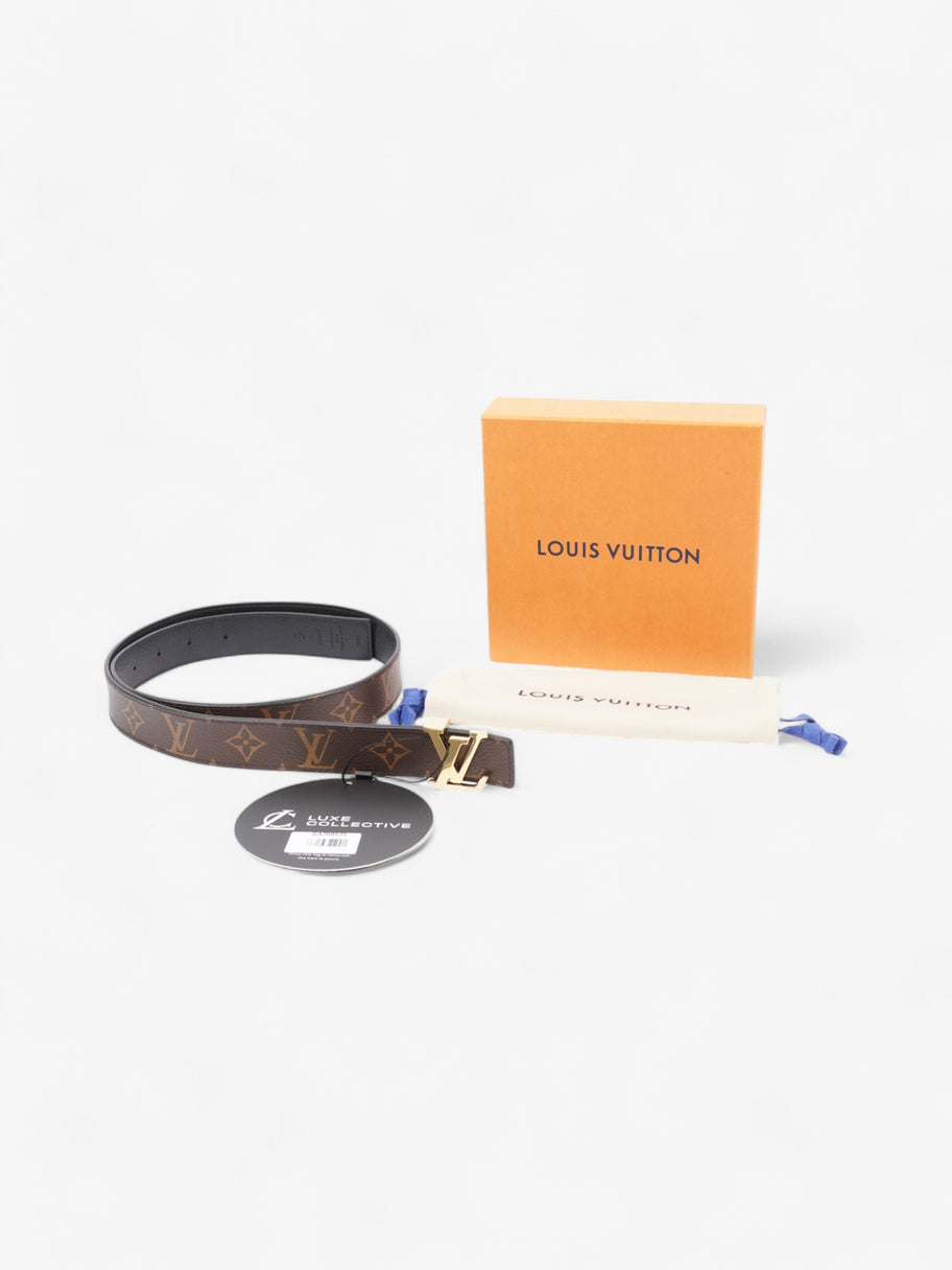 Louis Vuitton LV Initiales Reversible Belt Monogram / Black / Gold Canvas 85cm / 34