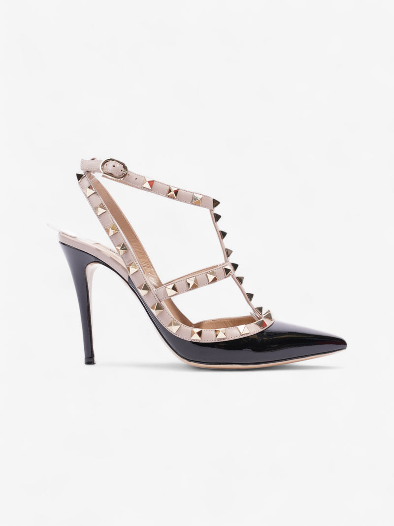  Valentino Rockstud Heels 100 Black / Nude Patent Leather EU 38 UK 5