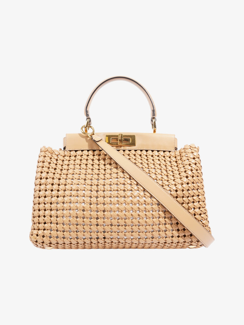  Fendi Peekaboo Tan Leather Medium