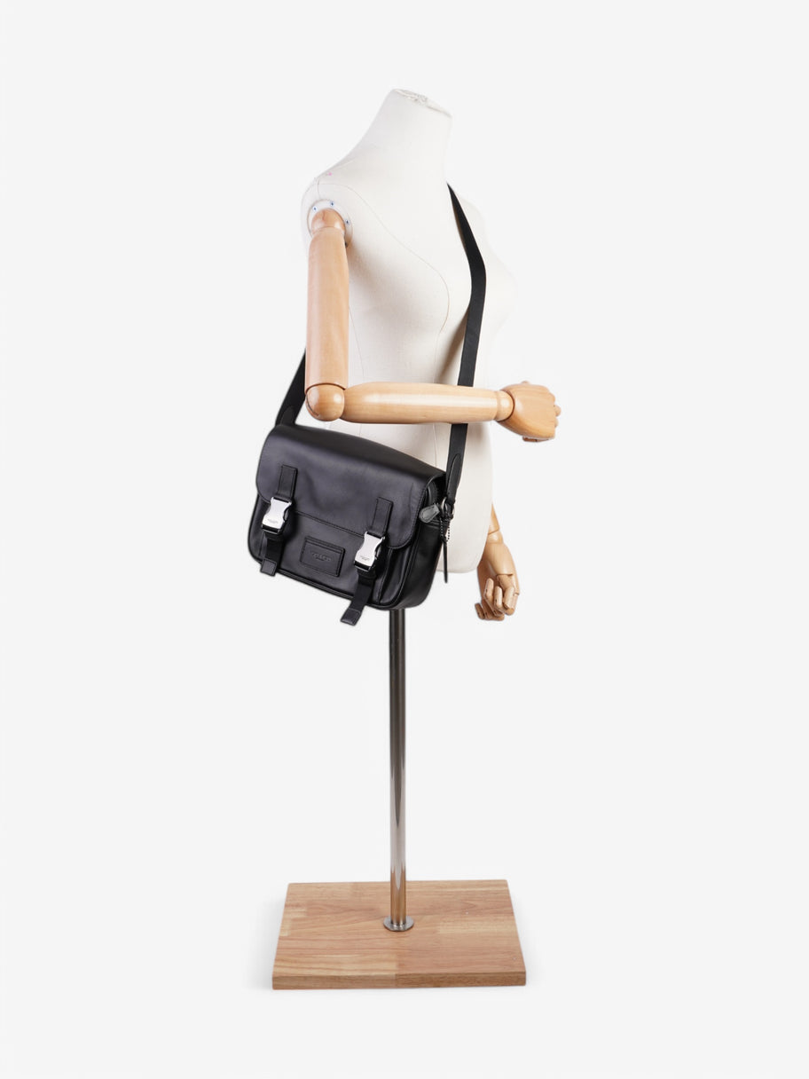 Coach Track Messenger Bag Black Leather Image 2