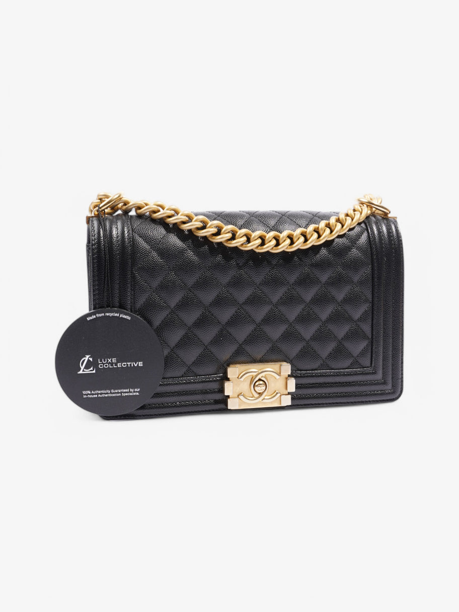 Chanel Boy Bag Black Leather Medium Image 8