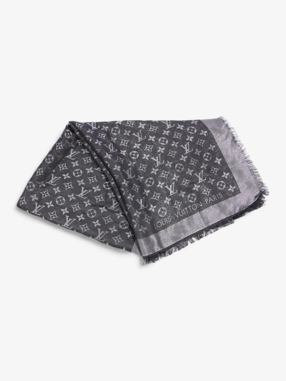 Louis Vuitton Chale Shawl Black Monogram Silk Image 1