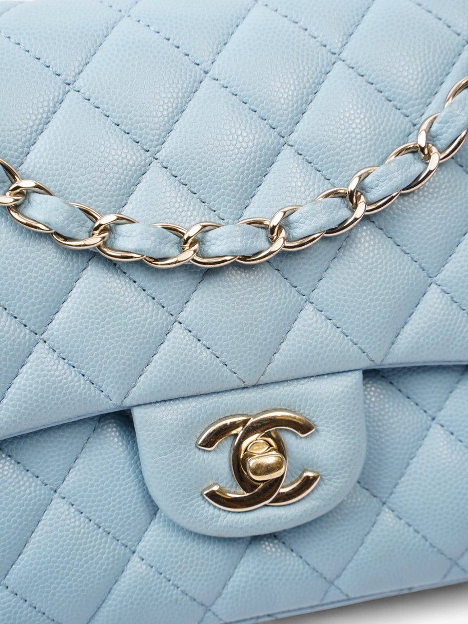 Chanel Classic Double Flap Light Blue Caviar Leather Medium Image 7