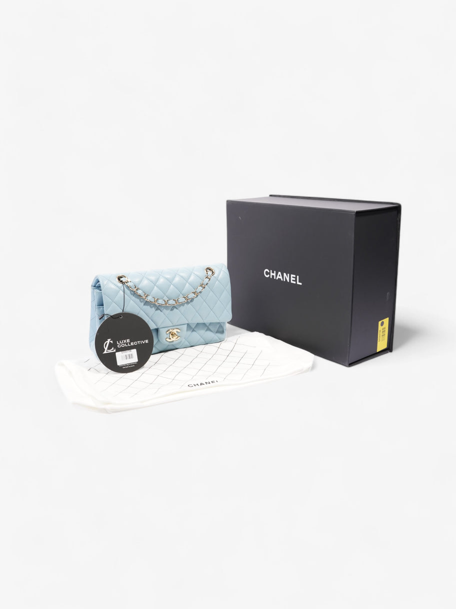 Chanel Classic Double Flap Light Blue Caviar Leather Medium Image 10