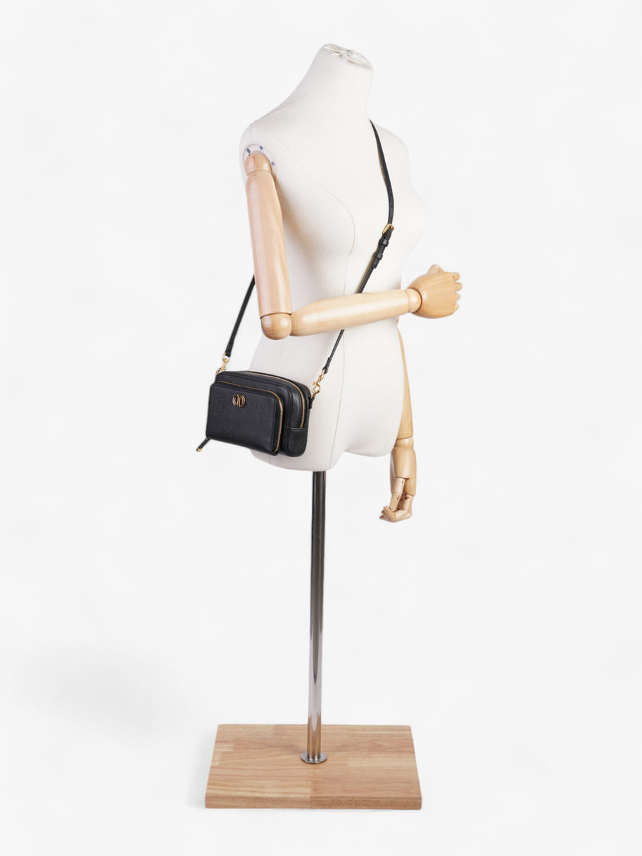 Christian Dior Caro Double Pouch Bag Black Calfskin Leather Image 2