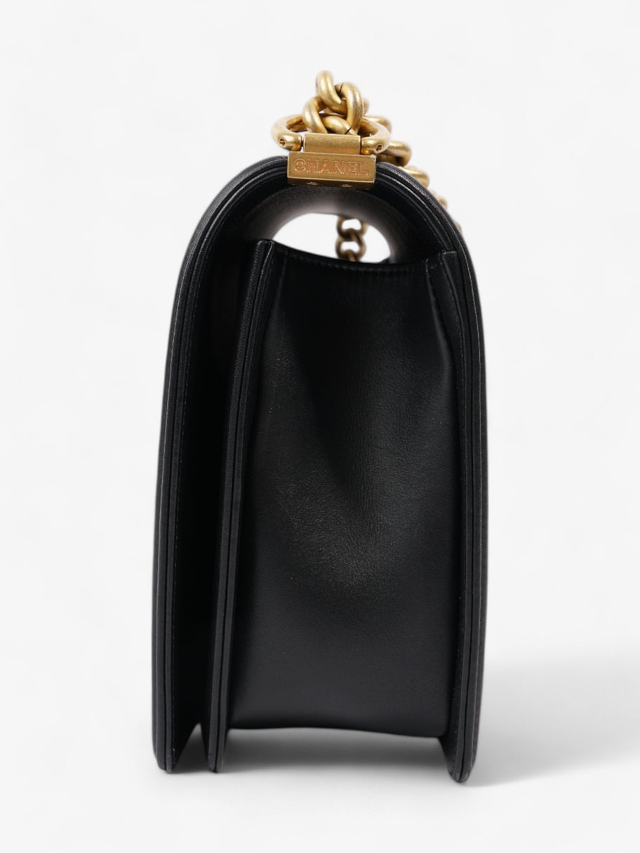 Chanel Boy Bag Black Lambskin Leather New Medium Image 3