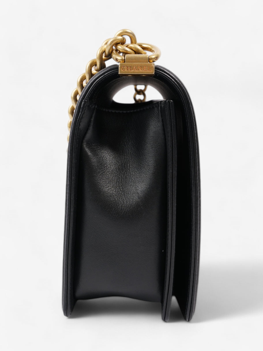 Chanel Boy Bag Black Lambskin Leather New Medium Image 5