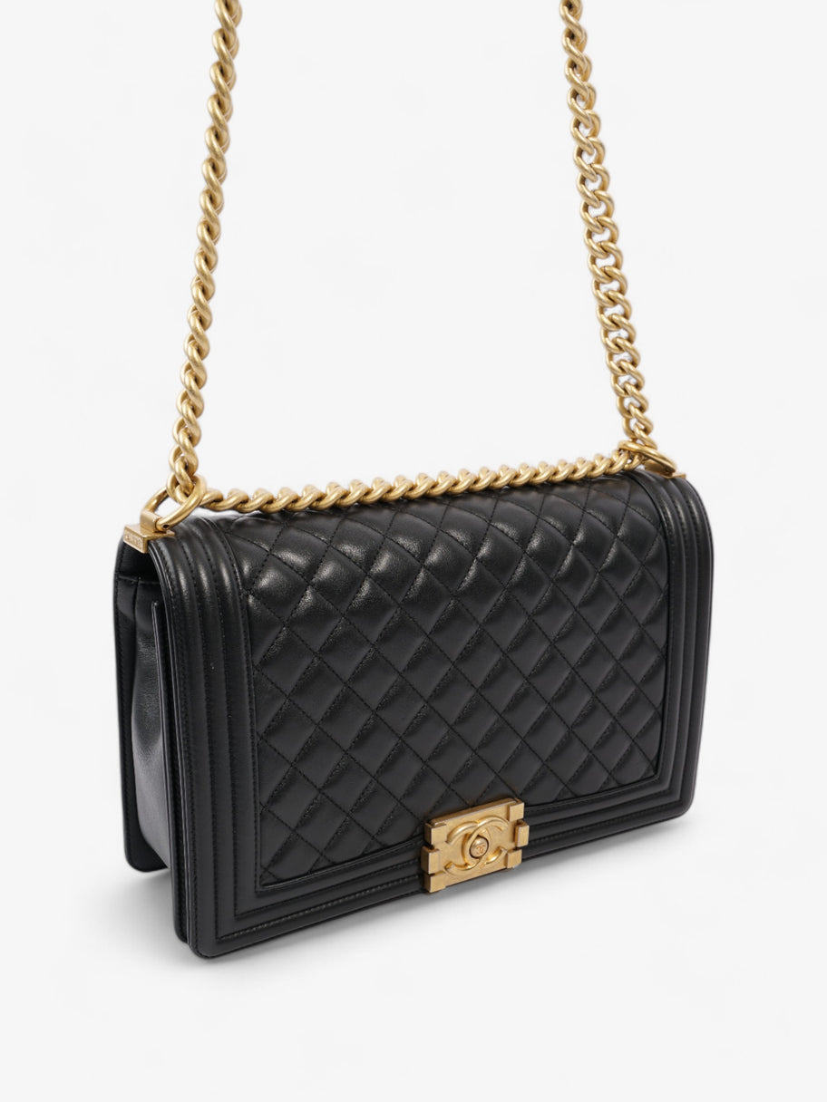 Chanel Boy Bag Black Lambskin Leather New Medium Image 7