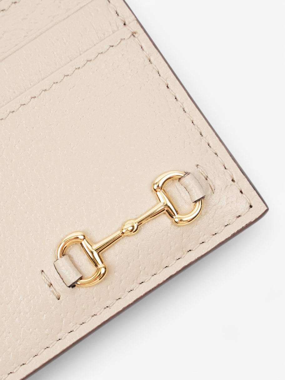 Gucci Horsebit 1955 Card Holder Beige / Gold Calfskin Leather Image 3