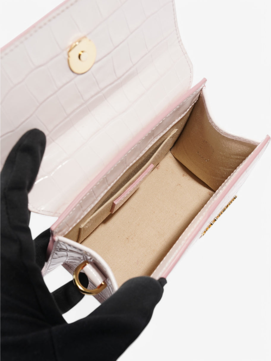 Jacquemus Le Chiquito Pink Embossed Leather Moyen Image 7