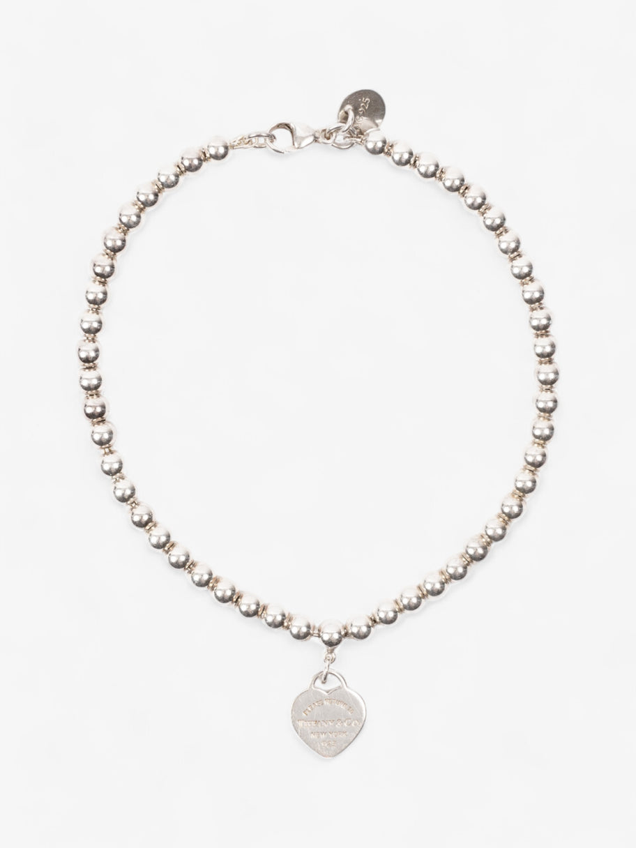 Tiffany and Co Heart Tag Bead Bracelet Silver Silver Sterling 19cm Image 1