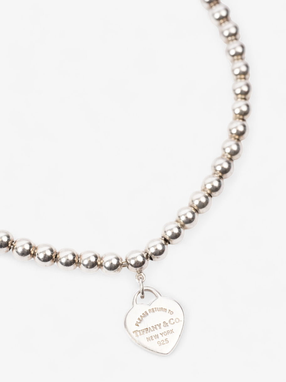 Tiffany and Co Heart Tag Bead Bracelet Silver Silver Sterling 19cm Image 2