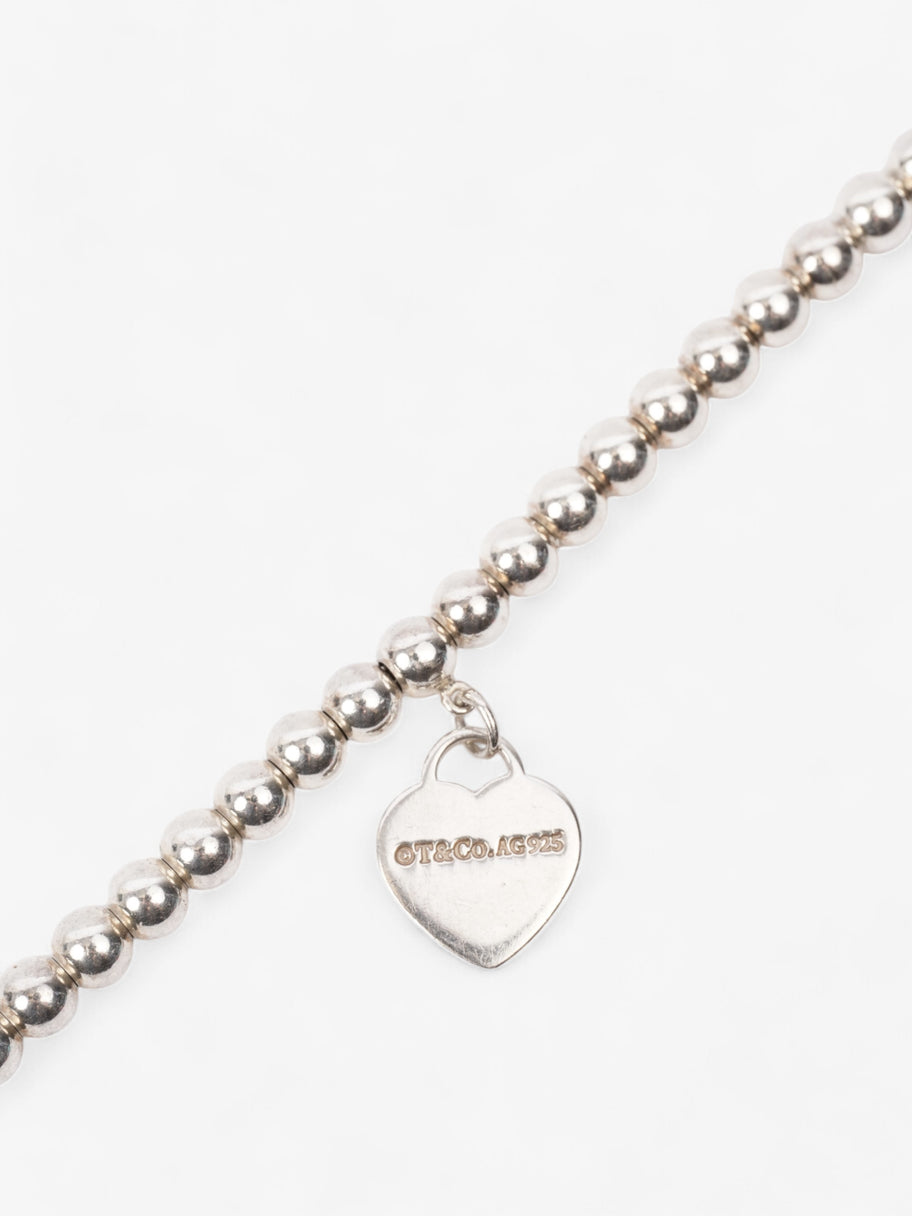 Tiffany and Co Heart Tag Bead Bracelet Silver Silver Sterling 19cm Image 3