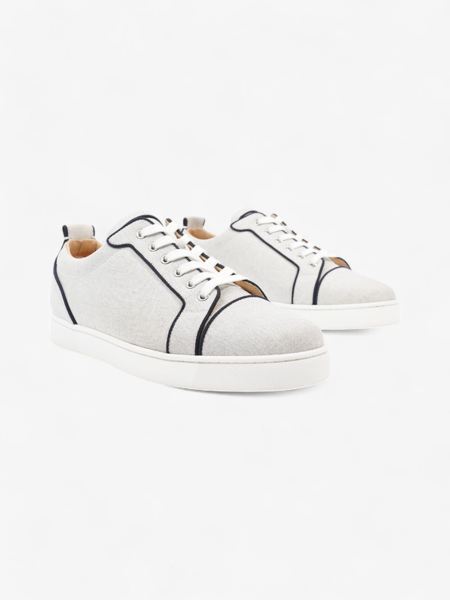 Christian Louboutin Louis Junior Spikes White  / Navy Cotton EU 45 UK 11 Image 2
