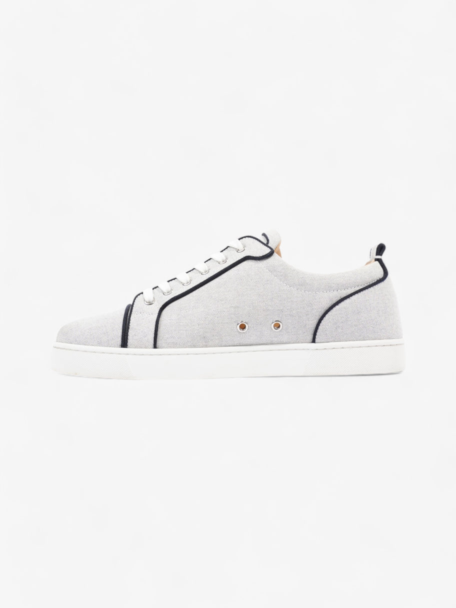 Christian Louboutin Louis Junior Spikes White  / Navy Cotton EU 45 UK 11 Image 3