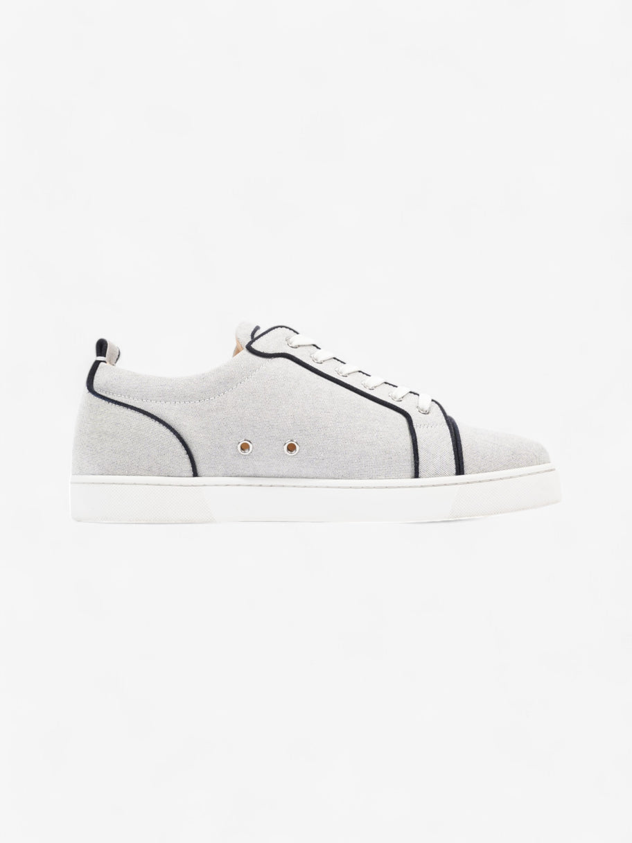 Christian Louboutin Louis Junior Spikes White  / Navy Cotton EU 45 UK 11 Image 4