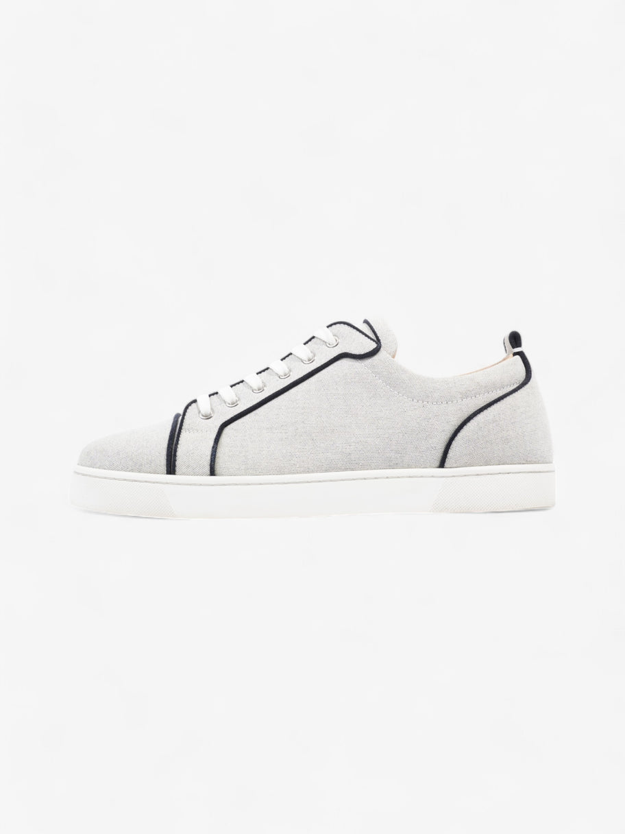 Christian Louboutin Louis Junior Spikes White  / Navy Cotton EU 45 UK 11 Image 5