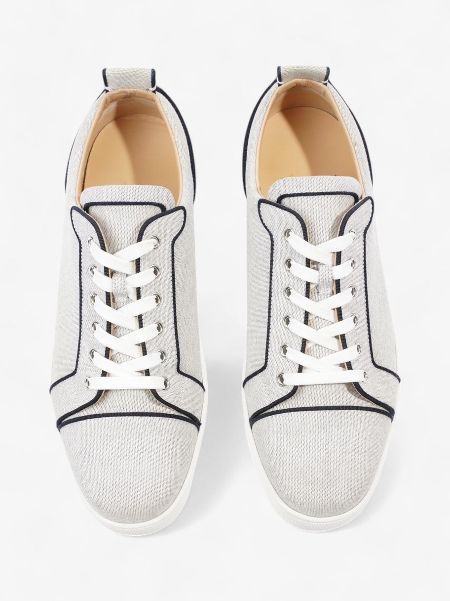 Christian Louboutin Louis Junior Spikes White  / Navy Cotton EU 45 UK 11 Image 8