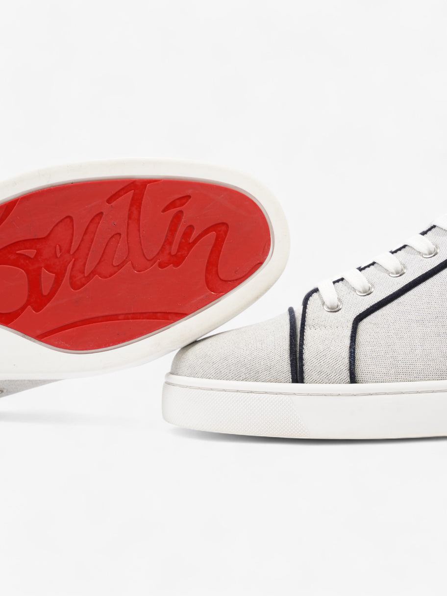 Christian Louboutin Louis Junior Spikes White  / Navy Cotton EU 45 UK 11 Image 9