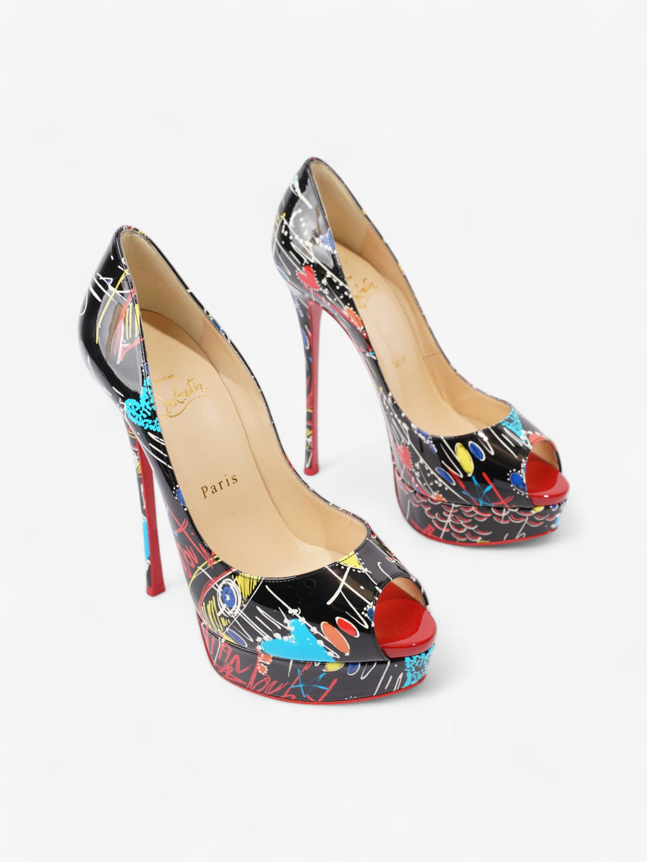 Christian Louboutin Lady Peep 150mm Black / Multicoloured Patent Leather EU 37.5 UK 4.5 Image 2