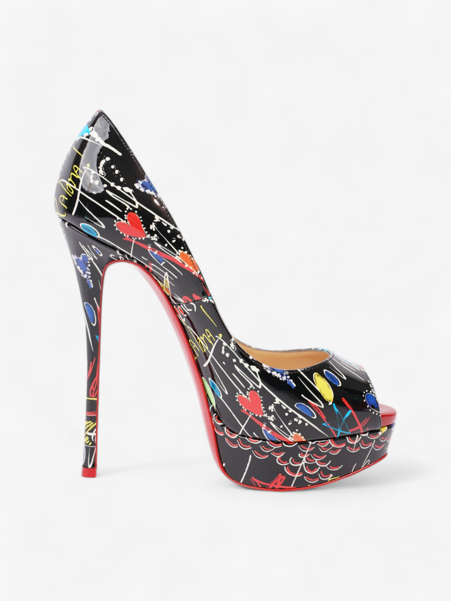 Christian Louboutin Lady Peep 150mm Black / Multicoloured Patent Leather EU 37.5 UK 4.5 Image 4