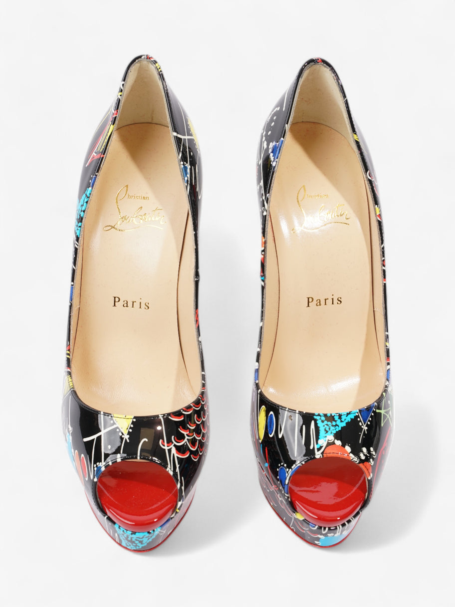 Christian Louboutin Lady Peep 150mm Black / Multicoloured Patent Leather EU 37.5 UK 4.5 Image 8