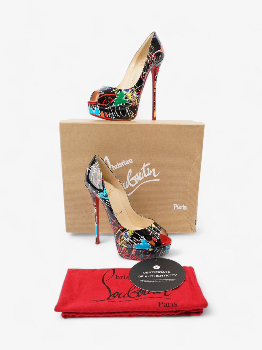 Christian Louboutin Lady Peep 150mm Black / Multicoloured Patent Leather EU 37.5 UK 4.5 Image 9
