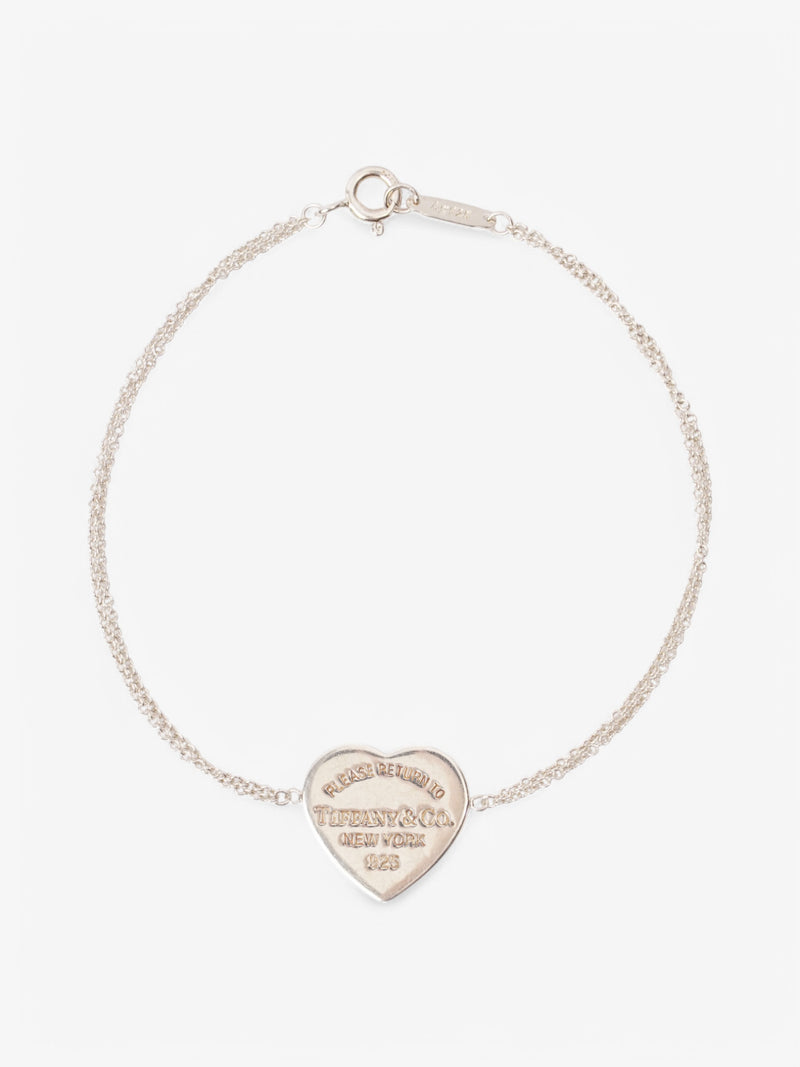  Tiffany and Co Return to Tiffany Double Chain Heart Bracelet Silver Silver Sterling