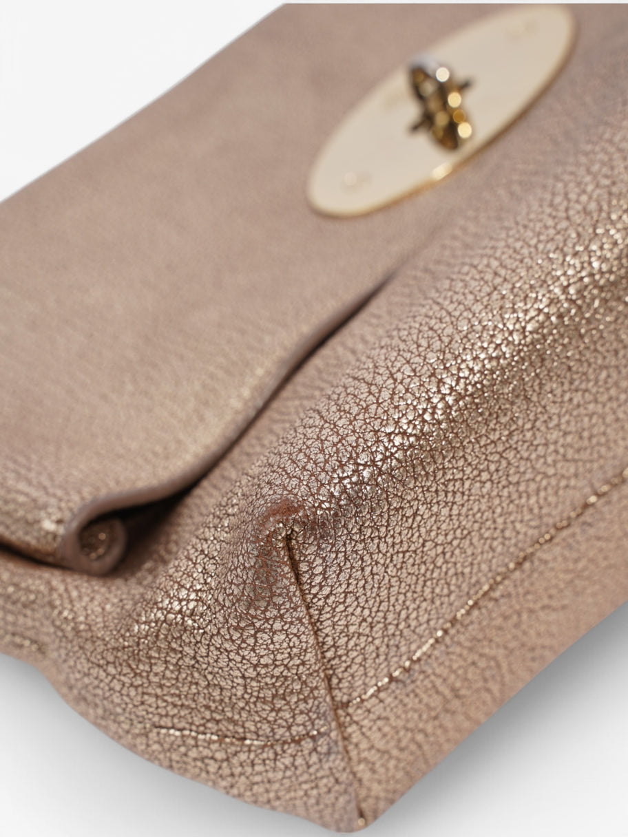 Mulberry Metallic Clutch Bag Gold Leather Image 7