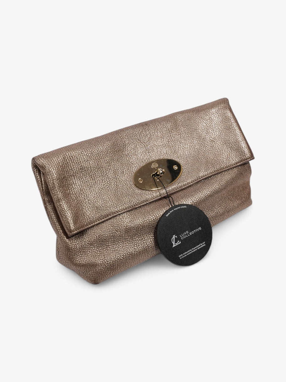 Mulberry Metallic Clutch Bag Gold Leather Image 10