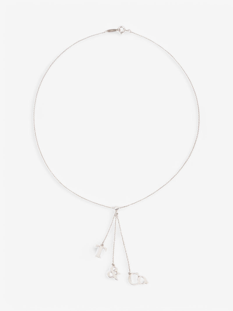  Tiffany and Co T&Co Drop Pendant Necklace Silver Silver Sterling