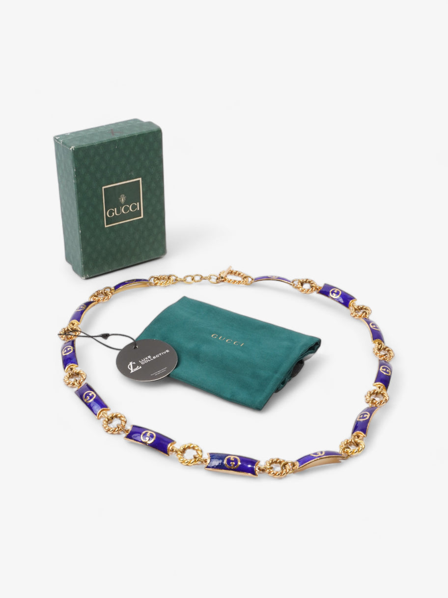 Gucci Interlocking GG Chain Gold / Blue Base Metal Image 5