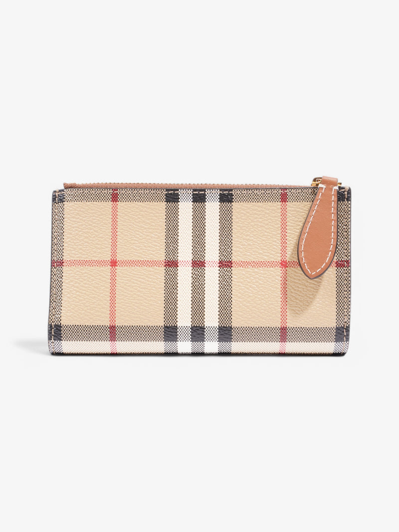  Burberry Bi-Fold  Long Wallet Check Coated Canvas