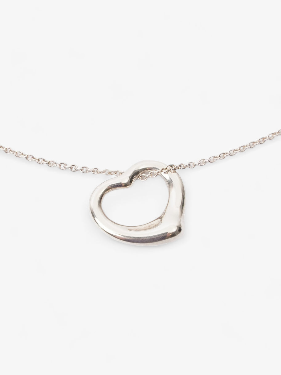 Tiffany and Co Elsa Peretti Open Heart Pendant Necklace Silver Silver Sterling 16mm Image 2