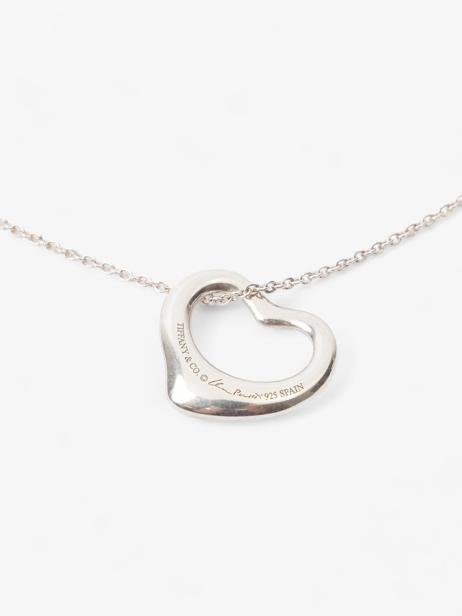 Tiffany and Co Elsa Peretti Open Heart Pendant Necklace Silver Silver Sterling 16mm Image 4